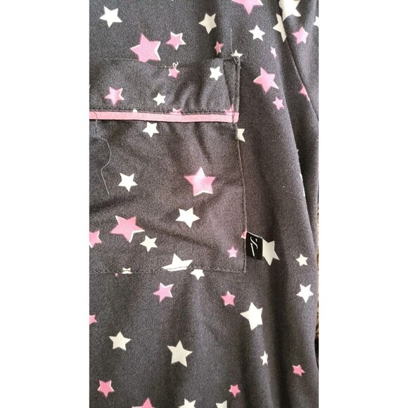 Simply Vera Wang Pajama Lounge Set Size Medium Grey Pink Stars Cotton Knit - Picture 6 of 7